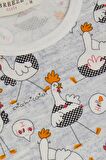 Breeze Kız Bebek Kısa Kollu Pijama Takımı Sevimli Horozcuk Desenli 9 Ay-3 Yaş, Buz Mavisi