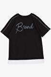 Breeze Erkek Çocuk Tişört Yazı Baskılı 8-14 Yaş, Siyah