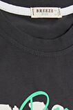 Breeze Erkek Çocuk Tişört Yazı Baskılı 8-14 Yaş, Antrasit