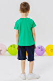Breeze Girls & Boys Erkek Çocuk Şortlu Takım Antika Araba Temalı 1.5-5 Yaş, Yeşil