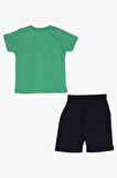 Breeze Girls & Boys Erkek Çocuk Şortlu Takım Antika Araba Temalı 1.5-5 Yaş, Yeşil