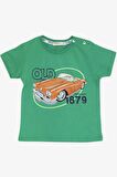 BREEZE GİRLS & BOYS Erkek Çocuk Şortlu Takım Antika Araba Temalı 1.5-5 Yaş, Yeşil