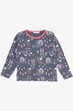 BREEZE Kız Bebek Pijama Takımı Hayvancık Desenli Doğa Temalı 9 Ay-3 Yaş, Füme