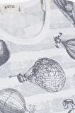 BREEZE Kız Bebek Kısa Kollu Pijama Takımı Uçan Balon Desenli 9 Ay-3 Yaş, Ekru