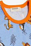 BREEZE GİRLS & BOYS Erkek Bebek Pijama Takımı Hayvanlar Alemi Temalı 9 Ay-3 Yaş, Mavi