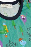 Breeze Erkek Bebek Pijama Takımı Neşeli Hayvanlar Alemi Dostluk Temalı 9 Ay-3 Yaş, Yeşil