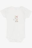 BREEZE Kız Bebek Çıtçıtlı Zıbın Body Sevimli Ceylancık Baskılı 9 Ay-3 Yaş, Ekru