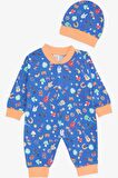 BREEZE Erkek Bebek Tulum Barış Temalı 0-3 Ay-6 Ay, Saks Mavisi