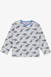 BREEZE GİRLS & BOYS Erkek Bebek Pijama Takımı Uçak Desenli 9 Ay-3 Yaş, Gri