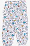 BREEZE GİRLS & BOYS Erkek Bebek Pijama Takımı Taşıt Desenli 9 Ay-3 Yaş, Beyaz