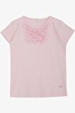 Breeze Kız Çocuk Tişört Güpürlü Fitilli 4-8 Yaş, Pembe