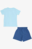 Breeze Girls & Boys Erkek Çocuk Şortlu Takım Fotoğrafçı Aslancık Baskılı 1-4 Yaş, Açık Mavi