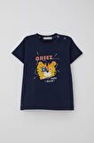 Breeze Girls & Boys Erkek Çocuk Şortlu Takım Fotoğrafçı Aslancık Baskılı 1-4 Yaş, Lacivert