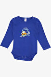 Breeze Erkek Bebek Çıtçıtlı Zıbın Body Küçük Tamirci Baskılı 9 Ay-3 Yaş, Saks Mavisi