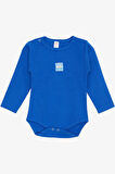 Breeze Erkek Bebek Çıtçıtlı Zıbın Body Erkek Bebek Baskılı 9 Ay-3 Yaş, Saks Mavisi