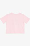 BREEZE Kız Çocuk Crop Tişört Kolları Düğme Aksesuarlı Simli Yazı Baskılı 9-16 Yaş, Pembe