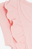 Breeze Kız Çocuk Tişört Fırfırlı Güpür Nakışlı 3-8 Yaş, Pembe