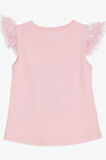 Breeze Kız Çocuk Tişört Çılgın Kız Baskılı Kolları Nakış Güpürlü 1.5-5 Yaş, Pembe