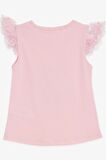 BREEZE Kız Çocuk Tişört Çılgın Kız Baskılı Kolları Nakış Güpürlü 1.5-5 Yaş, Pembe