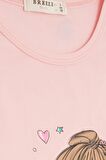 BREEZE Kız Çocuk Tişört Çılgın Kız Baskılı Kolları Nakış Güpürlü 1.5-5 Yaş, Pembe