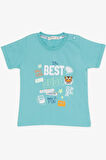 Breeze Girls & Boys Erkek Çocuk Şortlu Takım Kaplan Baskılı 1-4 Yaş, Mint Yeşili