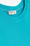 BREEZE Kız Çocuk Tişört Yanları Büzgülü 8-14 Yaş, Turkuaz