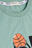 Breeze Girls & Boys Erkek Çocuk Tişört Rüya Takım Temalı Basketçi Robot Baskılı 4-8 Yaş, Mint Yeşili
