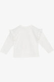 Breeze Kız Çocuk Uzun Kollu Tişört Simli Kalp Baskılı Fırfırlı 1-4 Yaş, Ekru