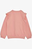 BREEZE Kız Çocuk Sweatshirt Pullu Ayıcık Aksesuarlı Simli Yazı Baskılı 1.5-5 Yaş, Somon