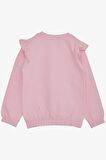 BREEZE Kız Çocuk Sweatshirt Pullu Ayıcık Aksesuarlı Simli Yazı Baskılı 1.5-5 Yaş, Pembe