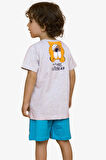 Breeze Girls & Boys Erkek Çocuk Şortlu Takım Sevimli Ayıcık Baskılı 1.5-5 Yaş, Açık Gri Melanj