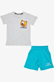 Breeze Girls & Boys Erkek Çocuk Şortlu Takım Sevimli Ayıcık Baskılı 1.5-5 Yaş, Açık Gri Melanj