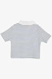 BREEZE Kız Çocuk Crop Tişört Fermuarlı Çizgili 9-14 Yaş, Beyaz
