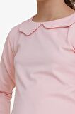 BREEZE Kız Çocuk Uzun Kollu Tişört Armalı Kolları Lastikli 6-12 Yaş, Pembe