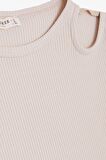 BREEZE Kız Çocuk Crop Tişört Omuzu Açık Detaylı Fitilli 9-14 Yaş, Bej