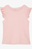 BREEZE Kız Çocuk Crop Tişört Kolları Fırfırlı 8-14 Yaş, Somon