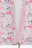 BREEZE Kız Çocuk Yağmurluk Sevimli Flamingo Desenli 1-5 Yaş, Pudra