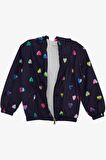 BREEZE Kız Çocuk Yağmurluk Renkli Kalp Desenli 1-5 Yaş, Lacivert