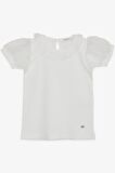 BREEZE Kız Çocuk Tişört Kolları Yakası Tül 7-12 Yaş, Ekru