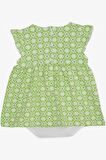 Breeze Kız Bebek Elbise Zıbınlı Çiçek Desenli Fiyonklu 9 Ay-3 Yaş, Fıstık Yeşili