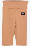 Breeze Kız Çocuk Kapri Tayt Armalı Taşlı 9-14 Yaş, Açık Kahverengi