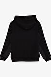 BREEZE GİRLS & BOYS Erkek Çocuk Sweatshirt Kapüşonlu Kolu Fermuar Detaylı 9-14 Yaş, Siyah