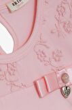 BREEZE Kız Çocuk Tişört Nakışlı Kolları Tül Lastikli 5-10 Yaş, Pembe