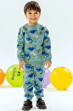 Breeze Girls & Boys Erkek Çocuk Eşofman Takımı Dinozor Desenli 1-4 Yaş, Mint Yeşili
