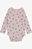 Export Kız Bebek Çıtçtlı Zıbın Body Desenli 0-1 Yaş, Pudra