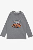 BREEZE GİRLS & BOYS Erkek Çocuk Uzun Kollu Tişört Hayalet Araba Baskılı 1.5-5 Yaş, Koyu Gri Melanj