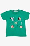 BREEZE GİRLS & BOYS Erkek Bebek Tişört Havalı Mükemmel Dostlar Temalı 9 Ay-3 Yaş, Yeşil