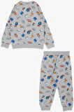 Breeze Girls & Boys Erkek Çocuk Eşofman Takımı Okul Temalı 1.5-5 Yaş, Gri Melanj