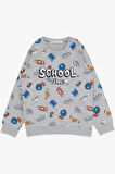Breeze Girls & Boys Erkek Çocuk Eşofman Takımı Okul Temalı 1.5-5 Yaş, Gri Melanj