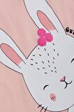 BREEZE Kız Çocuk Uzun Kollu Tişört Sevimli Tavşancık Baskılı Omuzu Fırfırlı 1-4 Yaş, Pembe